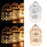 Maxbell 2pcs Electroplated Metal Birdcage Shape Tea Light Candle Holder