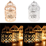 Maxbell 2pcs Electroplated Metal Birdcage Shape Tea Light Candle Holder