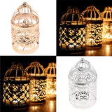 Maxbell 2pcs Electroplated Metal Birdcage Shape Tea Light Candle Holder
