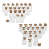 40Pcs 5+10ml Mini Cork Stoppers DIY Decoration Glass Bottle Wishing Vials