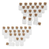 40Pcs 5+10ml Mini Cork Stoppers DIY Decoration Glass Bottle Wishing Vials