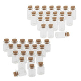 40Pcs 5+10ml Mini Cork Stoppers DIY Decoration Glass Bottle Wishing Vials