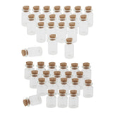 40Pcs 5+10ml Mini Cork Stoppers DIY Decoration Glass Bottle Wishing Vials