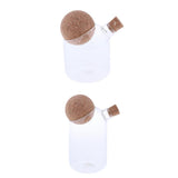 2pcs/Set Glass Food Storage Jar Kitchen Canister for Candy Coffee Tea
