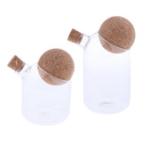 2pcs/Set Glass Food Storage Jar Kitchen Canister for Candy Coffee Tea