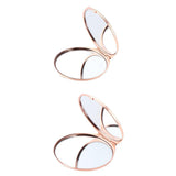 2pcs Dual Side Makeup Mirror Dormitory Bathroom Round Folding Mirrors Golden