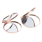 2pcs Dual Side Makeup Mirror Dormitory Bathroom Round Folding Mirrors Golden