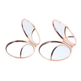 2pcs Dual Side Makeup Mirror Dormitory Bathroom Round Folding Mirrors Golden