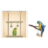 Bird Parrot Parakeet Budgie Toy Wood Swing with Bell Cage Hanging Perch