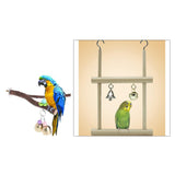 Bird Parrot Parakeet Budgie Toy Wood Swing with Bell Cage Hanging Perch