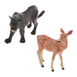 Realistic Sika Deer Doe Wolf Animal Figurine Model Action Figure Kids Toy