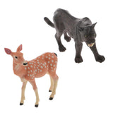 Realistic Sika Deer Doe Wolf Animal Figurine Model Action Figure Kids Toy