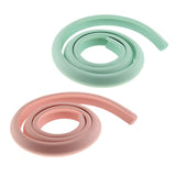 2m L Shape Rubber Strap Edge Guard Baby Safety Corner Protection Pink Green