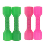 2 Pair Plastic Lightweight Dumbbell Fitness Exercise Kids Toy Green + Pink