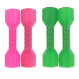 2 Pair Plastic Lightweight Dumbbell Fitness Exercise Kids Toy Green + Pink