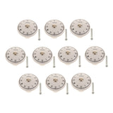 10Pcs Round Black and White Ceramic Cabinet Knobs for Home Feruniture