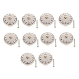 10Pcs Round Black and White Ceramic Cabinet Knobs for Home Feruniture