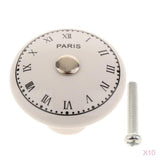 10Pcs Round Black and White Ceramic Cabinet Knobs for Home Feruniture