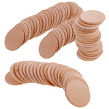 70 Pieces Blank Round Unfinished Wood Embellishments for Art DIY Crafts 36mm