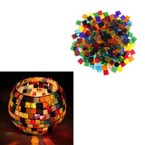 260g Assorted Square Round Vitreous Glass Mosaic Tiles for DIY Arts Crafts