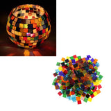 260g Assorted Square Round Vitreous Glass Mosaic Tiles for DIY Arts Crafts