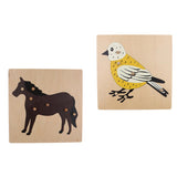 2 Piece Children Wooden Montessori Animal Peg Jigsaw Puzzle Toy 02