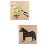 2 Piece Children Wooden Montessori Animal Peg Jigsaw Puzzle Toy 02