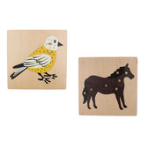 2 Piece Children Wooden Montessori Animal Peg Jigsaw Puzzle Toy 02