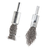 2Pcs Pen Shape Crimped Wire Brush Dia. 6mm Wire Thickness - 0.15mm and 0.3mm