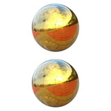 2Pcs 304 Stainless Hollow Ball Seamless Mirror Ball Garden Decor 90mm+138mm