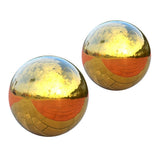 2Pcs 304 Stainless Hollow Ball Seamless Mirror Ball Garden Decor 90mm+138mm