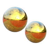 2Pcs 304 Stainless Hollow Ball Seamless Mirror Ball Garden Decor 90mm+138mm