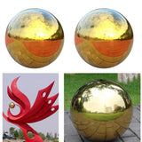 2Pcs - 304 Stainless Hollow Ball Seamless Mirror Ball Sphere Home Deco 138mm