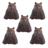 5Pcs Resin Cute Bathing Animals Statues Fairy Garden Ornaments Black Bear