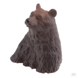 5Pcs Resin Cute Bathing Animals Statues Fairy Garden Ornaments Black Bear
