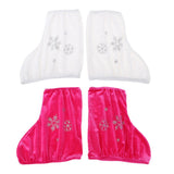 2 Pairs Ice Skate Boot Covers Protector for Figure Skating Velvet