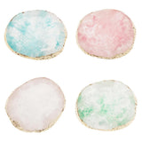 4x Resin Imitation agate nail art Palette drink coaster cup mat decors mixed