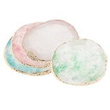 4x Resin Imitation agate nail art Palette drink coaster cup mat decors mixed