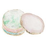 4x Resin Imitation agate nail art Palette drink coaster cup mat decors mixed