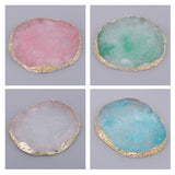 4x Resin Imitation agate nail art Palette drink coaster cup mat decors mixed