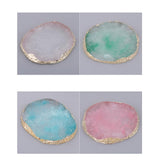 4x Resin Imitation agate nail art Palette drink coaster cup mat decors mixed
