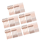 60 xDisposable Plastic Forks Spoons Knifes Party Decorations Rose Golden