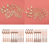 60 xDisposable Plastic Forks Spoons Knifes Party Decorations Rose Golden