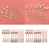 60 xDisposable Plastic Forks Spoons Knifes Party Decorations Rose Golden