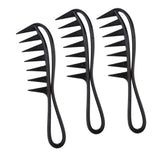 3pcs Men's Oily Hair Pick Comb Salon Dyeing Hairdressing Styling Wide Tooth