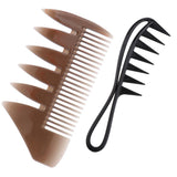 2pcs Men's Oily Hair Pick Combs Salon Dyeing Hairdressing Styling Wide Tooth