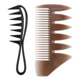 2pcs Men's Oily Hair Pick Combs Salon Dyeing Hairdressing Styling Wide Tooth