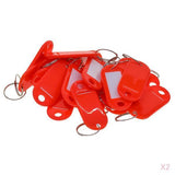 100pcs Removable Waterproof Key Tags ID Name Card Tags Mark Label Red