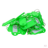 100pcs Removable Waterproof Key Tags ID Name Card Tags Mark Label Green