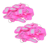 100pcs Removable Waterproof Key Tags ID Name Card Tags Mark Label Pink